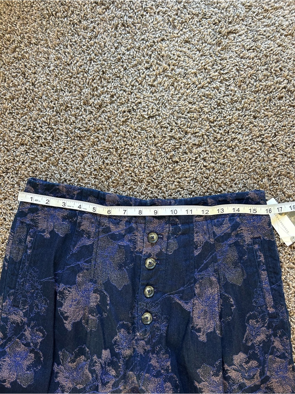 NWT Anthropologie Pilcro Ultra High Rise Wide Leg Jean Pants Shimmer Floral 30 - Picture 13 of 16